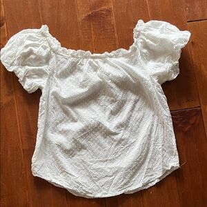 Maeve White Textured Off-Shoulder Blouse